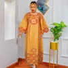 H&D Afrikanische Kleidung Kleider Für Frauen Elegante Hochzeit Party Kleid Ankara Dashiki Langes Kleid Roupas Bazin Riche Gelbe Roben
