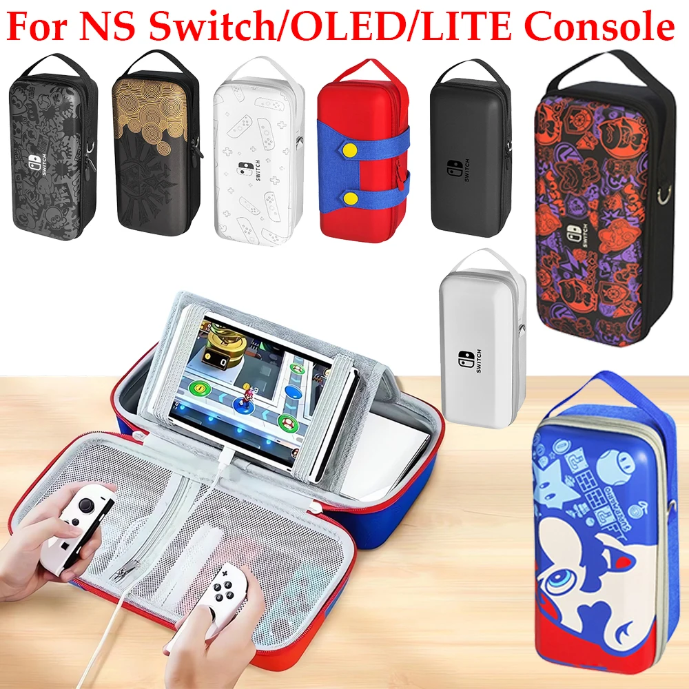 Handheld Aufbewahrung tasche Schutz trage tasche für ns Schalter/oled/lite Konsole Zubehör eva tragbare Trage tasche eingebauter Ständer Image