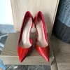 Heelgoo Glänzend Rot Frauen Spitze Zehen D'Orsay High Heels Hochzeit Braut Schuhe Wunderschöne Slip Auf Stilettp Pumpt Große Größe 33 43 44 45