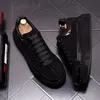 Italienische Markendesigner Herrenmode Strassschuhe Schnürschuhe Original Lederschuh Punkrock Plateau Sneakers stilvolle Schuhe