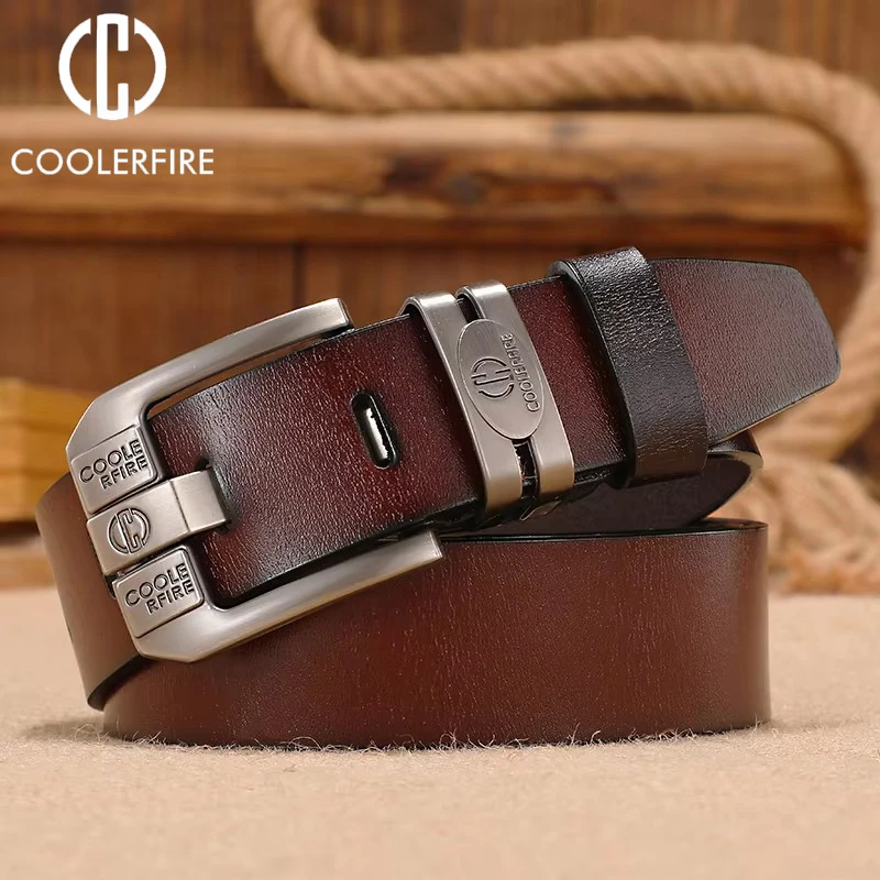 Neue Männer Echtes Leder Gürtel Cowboy Breite Hohe Qualität Schnalle Gürtel für Männer Marke Luxus Freizeit Vintage Jeans Strap HQ225 Image