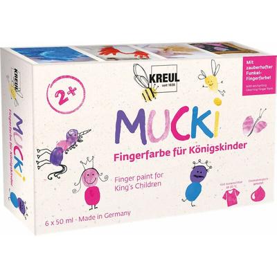 Kreul - Mucki Fingerfarbe für Königskinder 6er Set 50 ml Fingerfarbe