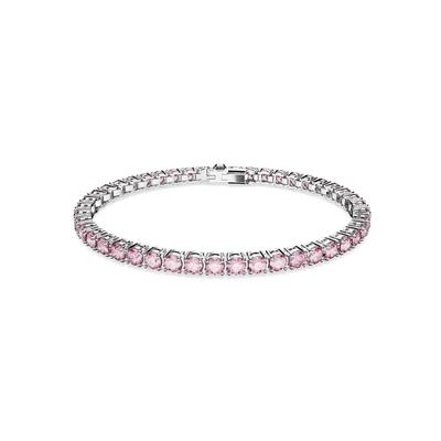 Tennisarmband SWAROVSKI "Matrix, 5648934, 5693927, 5648936, 5657665, 5648927, 5648930, 5657657" Gr. L, rosa (metallfarbe