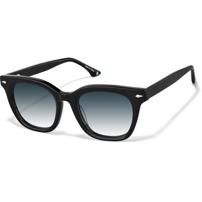 Zenni Square Rx Sunglasses Black Plastic Full Rim Frame