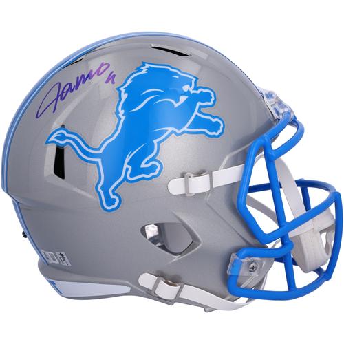 Von Jameson Williams signierter Riddell 2024 Speed ​​Replica-Helm der Detroit Lions