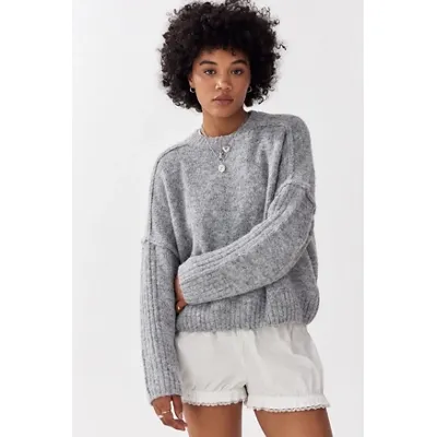 UO Oslo Lofty Knit Jumper - Grey S at Urban Outfitters