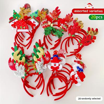 TEMU 20pcs Of Festive Hair Accessories Featuring Colorful And Adorable Hair Bands.