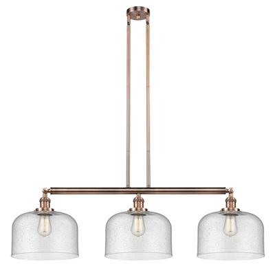 Innovations Lighting Bruno Marashlian X-Large Bell 42 Inch 3 Light Linear Suspension Light - 213-PC-G73-L