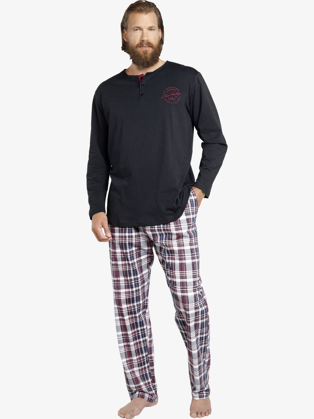 Jan Vanderstorm 3 tlg. Schlafanzug Herren blau, L Image