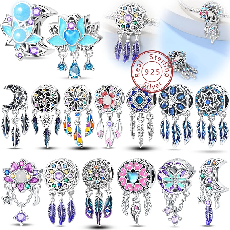 100 % 925 Sterling Silber Best Wishes Shiny Dreamcatcher Net Series Charms Perlen passen 3 mm Original-Armbänder DIY Geschenk edler Schmuck