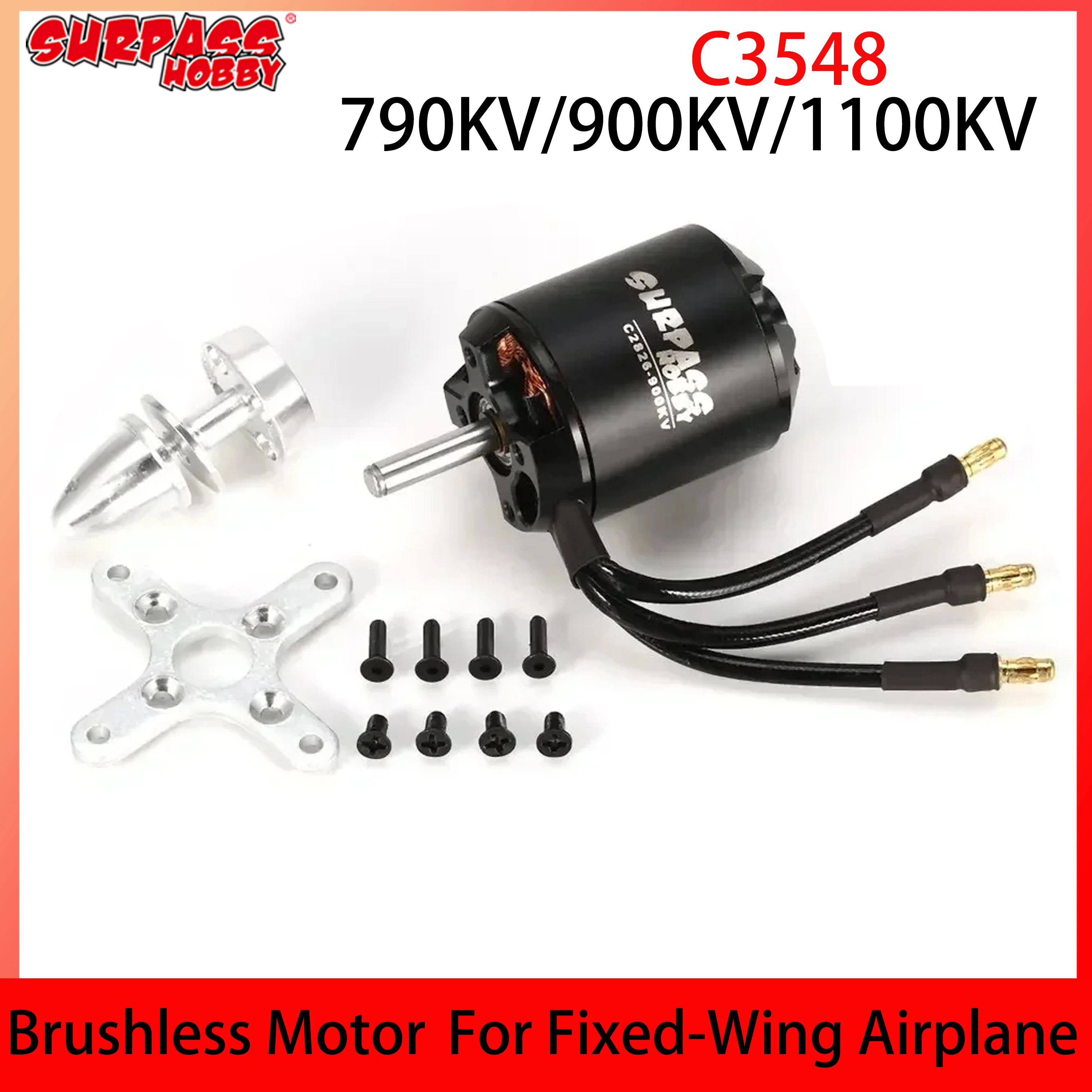 SURPASS HOBBY C3548 3548 Bürstenloser Motor 790KV 900KV 1100KV 2826 Außenläufermotor 2-5S für RC Starrflügelflugzeug Hubschrauber Drohne