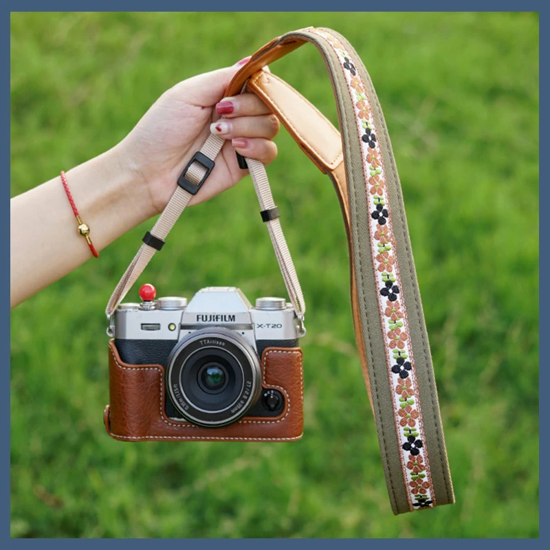 Kamera Schultergurt Muster Blume Vintage Retro Umhängeband DSLR SLR Kamera Breiter für Nikon Sony Canon Fuji Samsung Pentax Image