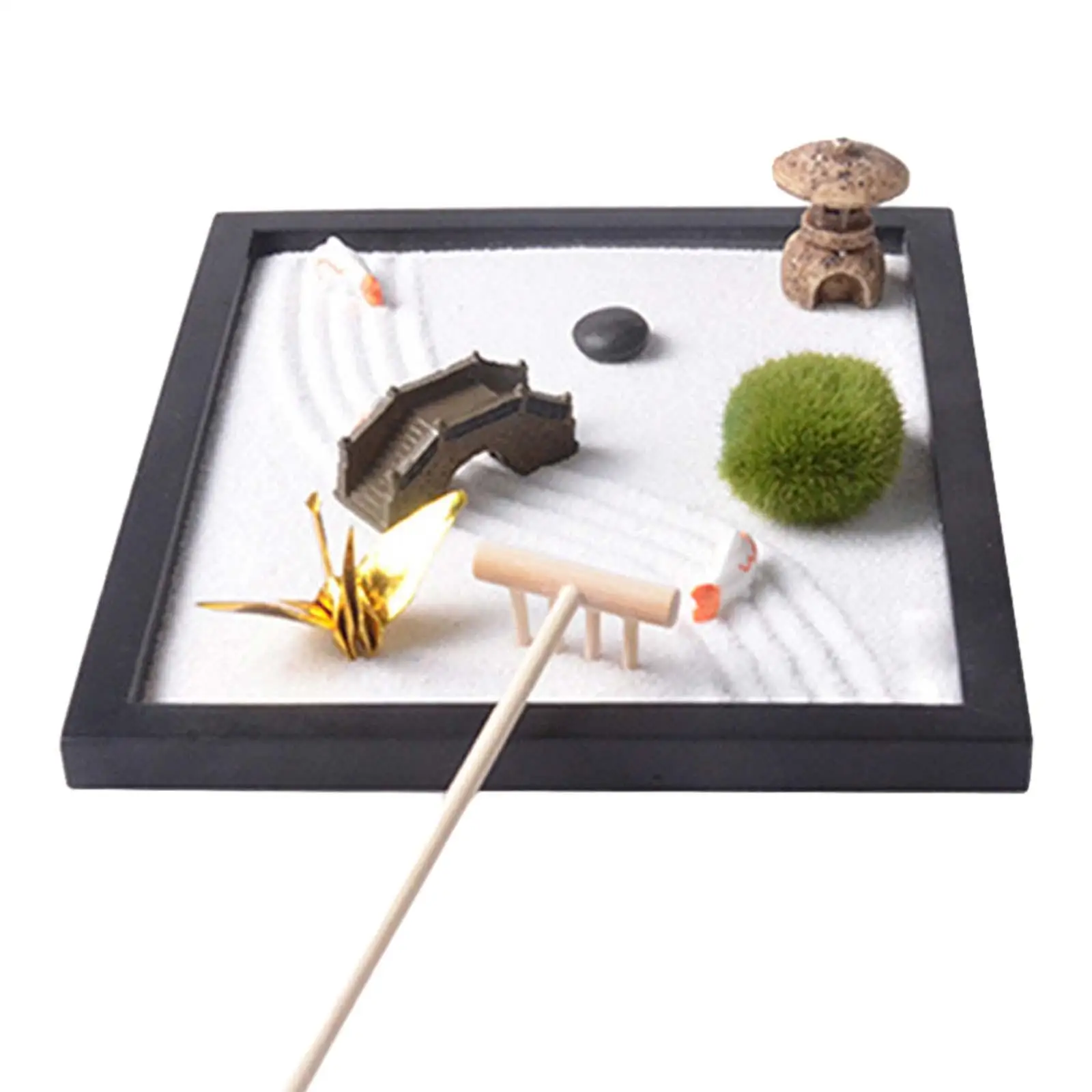 Zen Garden Sand Box Accessories Office Tabletop Decor Gift Japanese Zen Garden