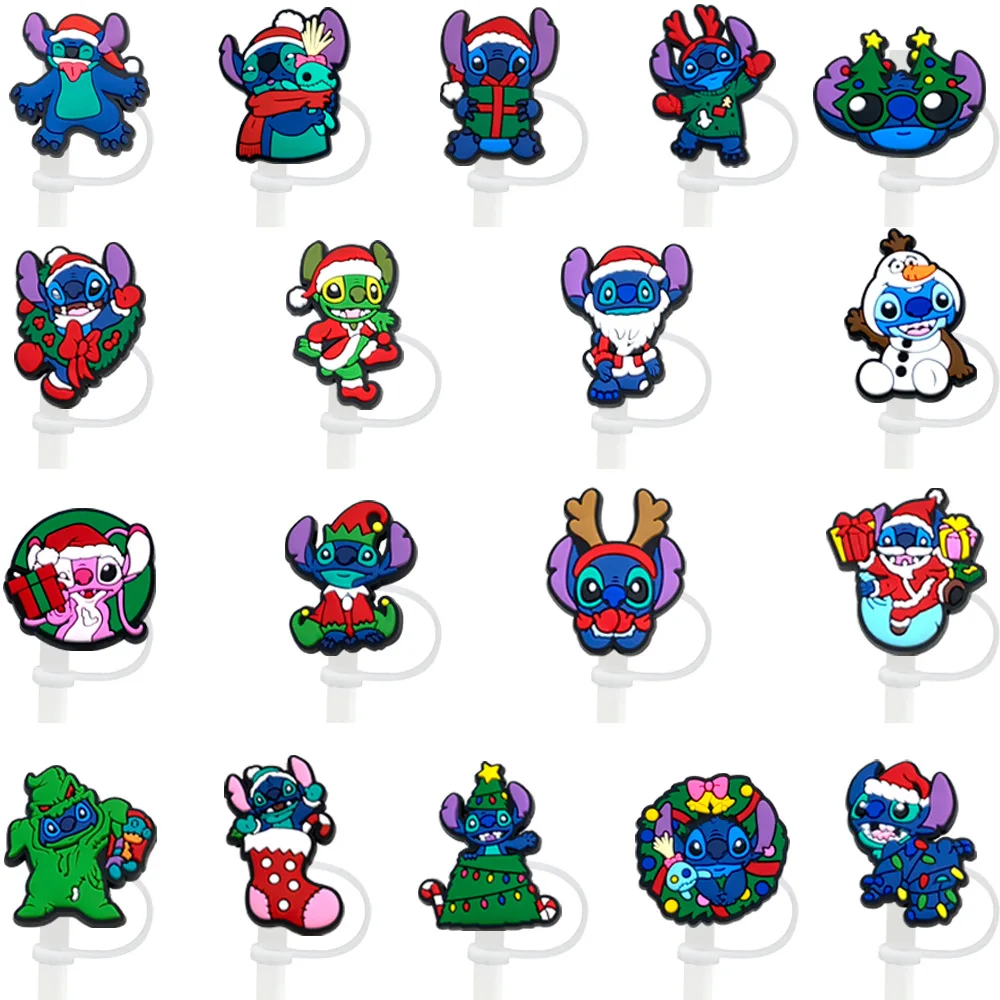 Weihnachtsstich-Silikon-Strohhalm-Topper für 10 mm, Strohkappen für Glasbecher, mit 30- und 40-Unzen-Becher mit Griff, staubdicht, wiederverwendbar Image