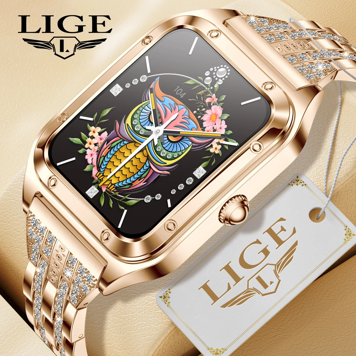 Lige Smartwatch Frau im Freien Bluetooth Anruf wasserdicht Damen Smartwatch Sport Fitness ai Sprach steuerung Full Touch Armband Image