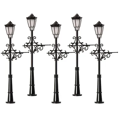LQS74N Evemodel 5 Stück N-Maßstab Vintage-Lampen 50 mm 1:160 warmweiße Straßenlaternen LEDs Miniatur Image