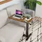 Verstellbarer Überbett tisch mit Rädern Split-Top-Kipp-Nachttisch mit Tablett rollendem Laptop-Computer stehend