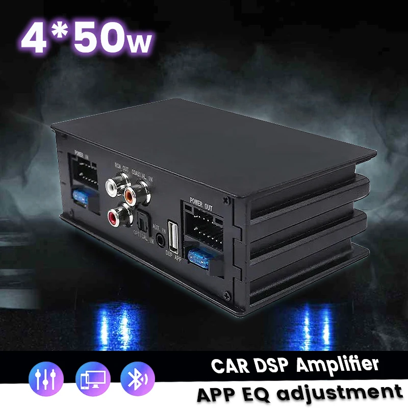 Autoradio-Upgrade digitaler Audio prozessor dsp 4*50w Leistungs verstärker Stereo-Subwoofer tda7851 Glasfaser eingang 12V Plug & Play Image