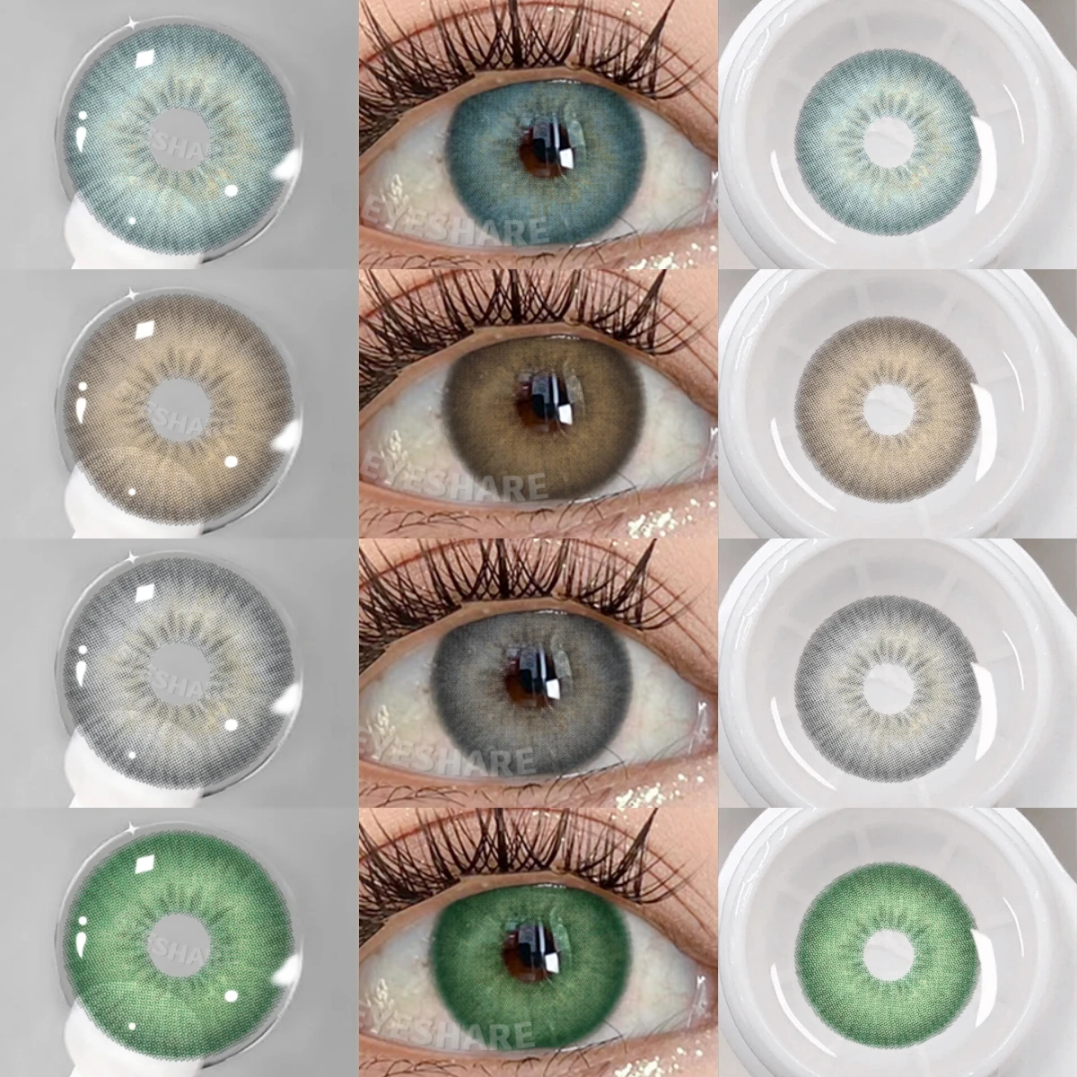 EYESHARE 1 Paar farbige Kontaktlinsen für Augen, blaue Augenlinsen, graue Linsen, braune, hochwertige Linse, Schönheitsschüler Image