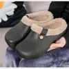 Neue schwarze Größe 37-45 Winter plus Plüsch-Baumwollhausschuhe Indoor-Baumwollschuhe Home Große warme, verdickende pelzige Schuhe für Herren
