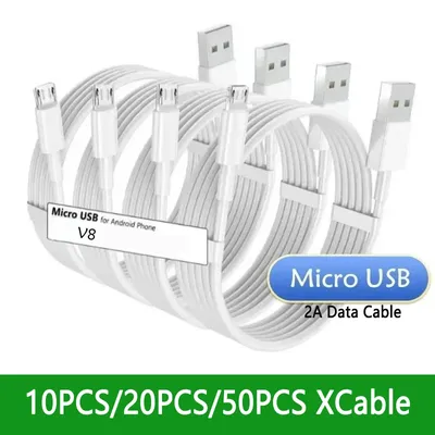 10-50PCS Micro V8 5Pin USB Fast Charging Data Cable For Samsung S6 S7 edge note Xiaomi Huawei Htc Lg Android Phone Quick Cord 2m