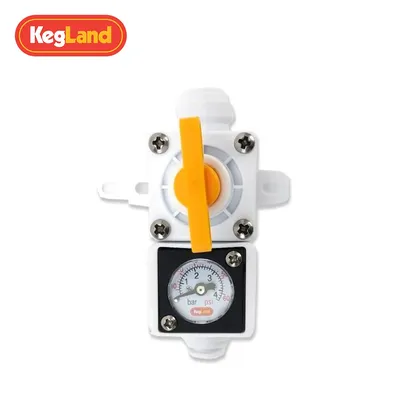 KegLand Duotight Inline In Line Regulator - With Integrated Gauge for Water or Gas - 8mm (5/16" Push In)