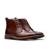 Winterstiefel CLARKS "Aldwin Cap", Herren, Gr. 44 (9,5), braun (mid tan lea), Leder, elegant, Schuhe, Festtagsschuh, Stiefelette, Anzugschuh mit Blockabsatz