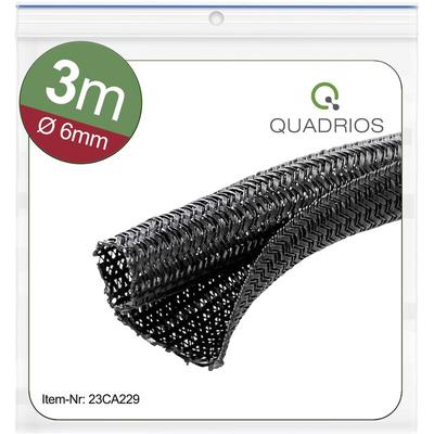 Quadrios - 23CA229 23CA229 Geflechtschlauch Schwarz Polyester 6 bis 7 mm 3 m