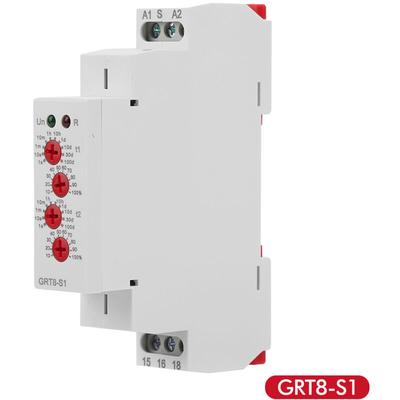 Dewin - Zeitrelais, Nachlaufrelais GRT8-S1 ac 230 v Ein/Aus-Zyklus-Timer Image