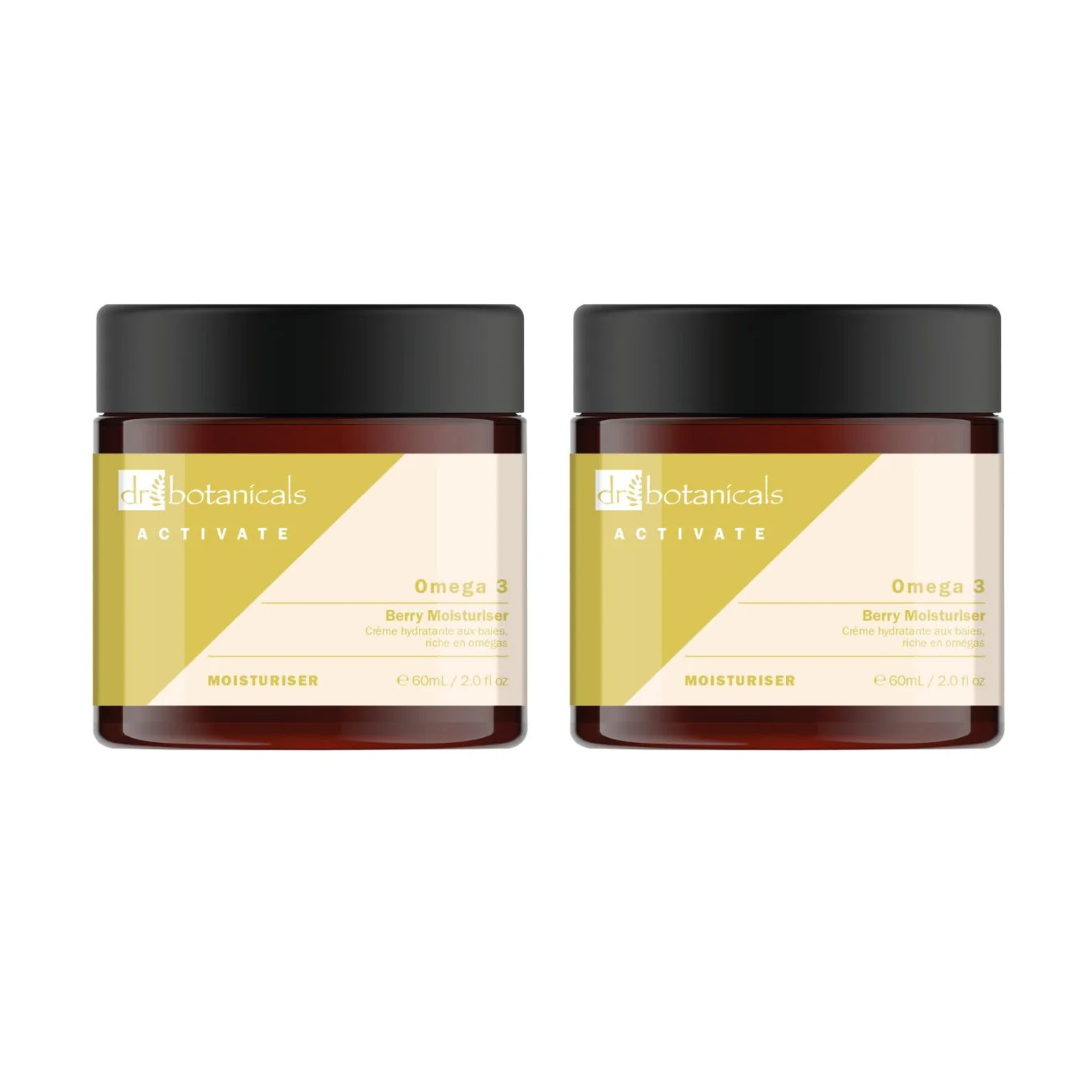 Dr Botanicals aktivieren Omega 3 Beere Feuchtigkeitscreme 60ml Twin Wert Einsparungen Pack Image