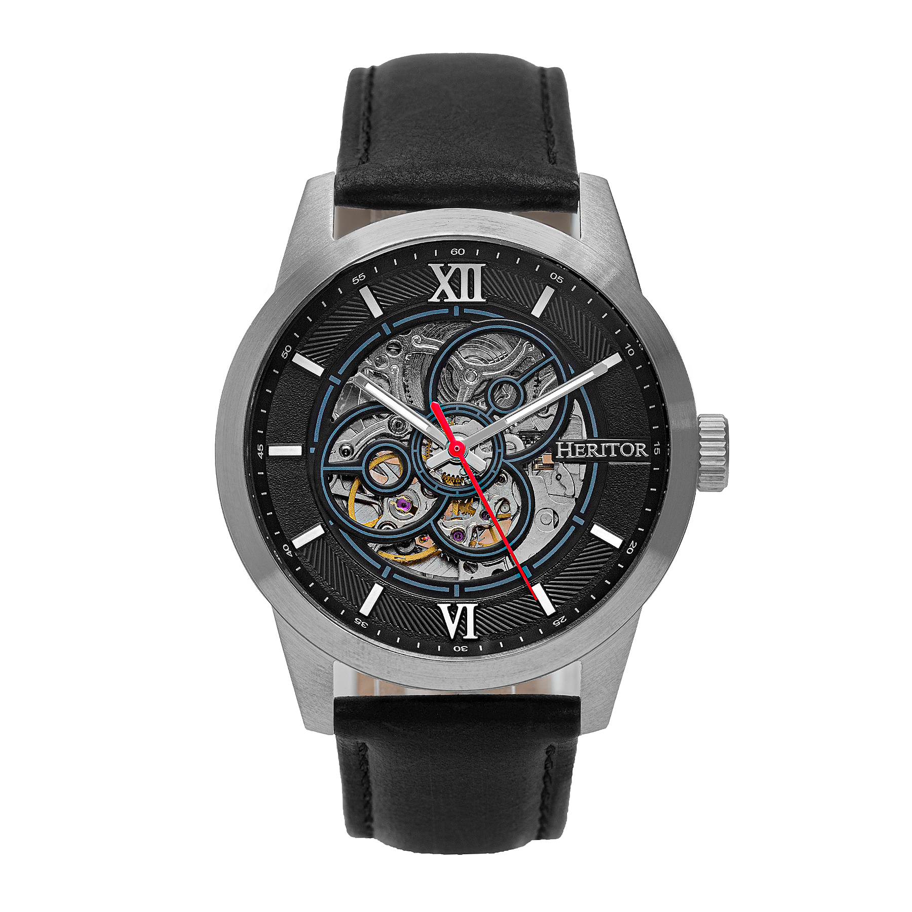 Montre squelette à bracelet en cuir Heritor Automatic Jonas Image