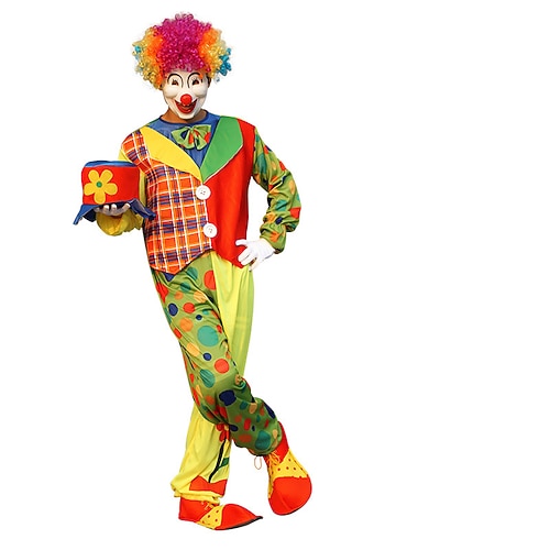 Karneval 2026 Karnevalskostüm Joker Clown Karneval Outfits Kostüm Zirkus Cosplay Erwachsene Herren Damen Halloween Karneval Party Leistung Einfaches Karnevalskostüm Verkleiden Image