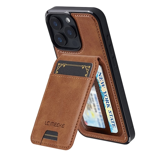 Handy Hülle Handyhüllen Für iPhone 17 Pro Max 17 Air 16 15 14 Pro Max Plus 13 12 11 Pro Max Mini Rückseite Mit Ständer Magnetisch Kartenfach Retro TPU PC Image