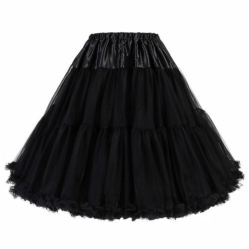 1950er Prinzessin Reifrock Krinoline Unterrock Tüllrock Einfarbig Kostüm Damen Maskerade Veranstaltung / Fest Abschlussball Junggesellinnenabschiedsparty Erwachsene Rock Image