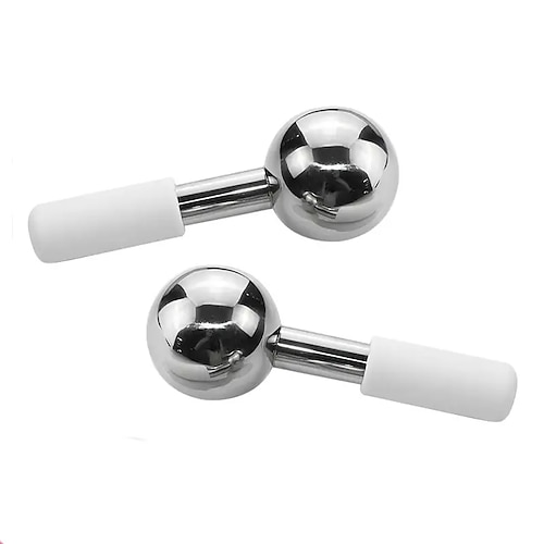 3 Stück Eishockeypucks für das Gesicht Unzerstörbare Stahlkühlwalzen Kaltstäbe für das Gesicht Gesichtshals- und Augenmassagegerät