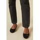 Dorothy Perkins Womens Mable Wide Fit Mixed Material Strap Ballerina - Black Material_synthetic - Size UK 7