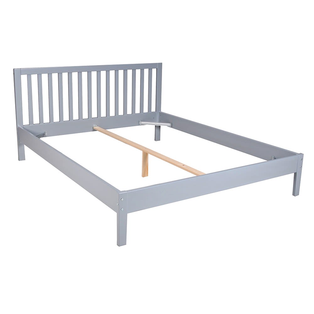 Lit 2 places en épicéa, gris, 140x190 cm