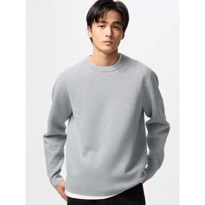 Uniqlo - Washable Milano Ribbed Crew Neck Jumper - Grey - XXL