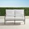 Carlisle Loveseat with Cushions in Slate Aluminum - Standard, Restored Mediterranean Blue - Frontgate