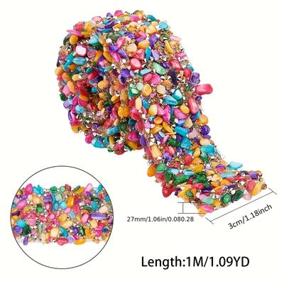 TEMU 2m Long Rhinestone , Rhinestone For Diy , Shoes, , And Packaging Decoration Image