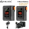 Batteria con attacco a V per fotocamera Canon R5C BMPCC 6K Pro Videocamera Luci Monitor USB-C PD65W OLED BP-98 BP-229 V Batterie con blocco