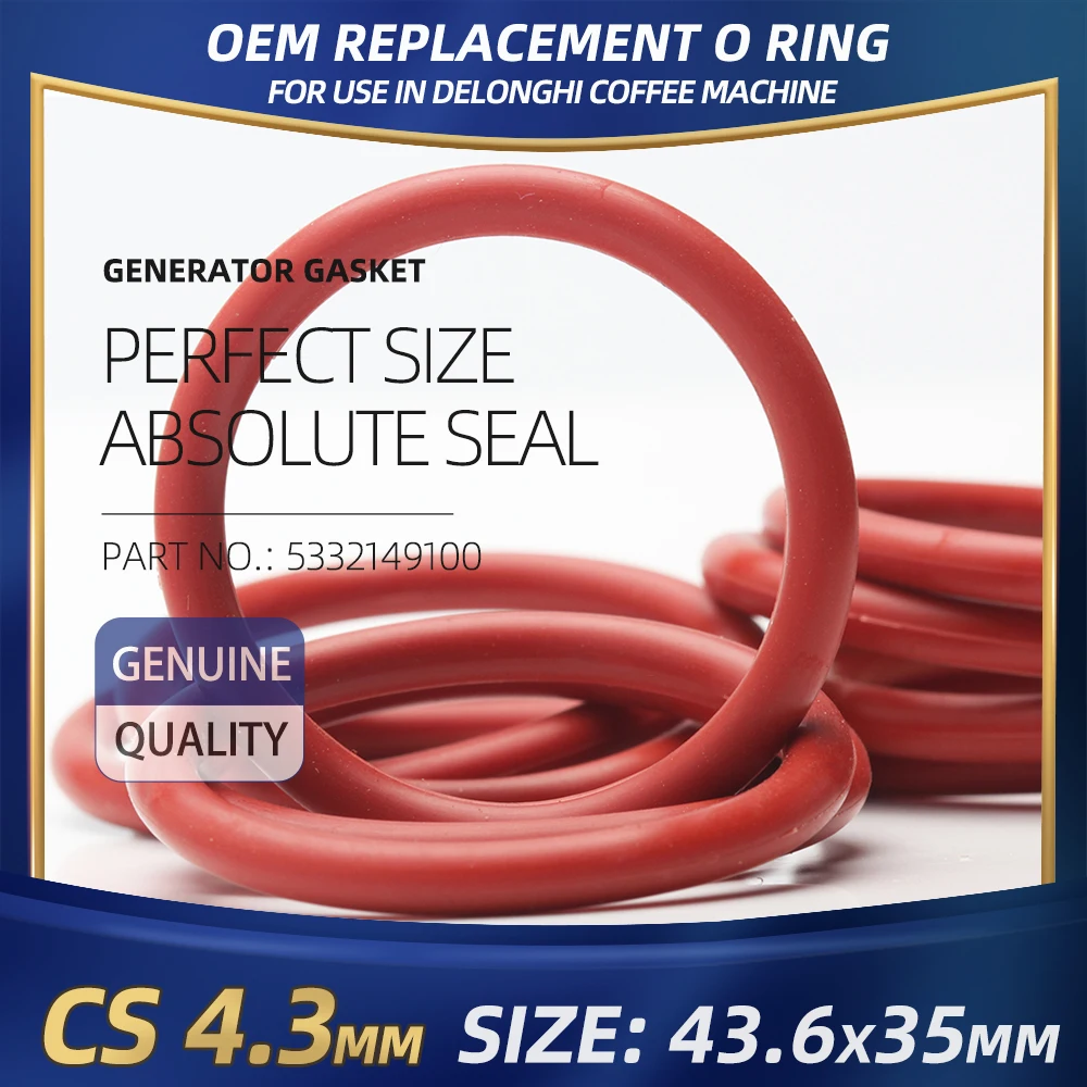 CS4.3mm O-RING In Silicone Per DeLonghi Caffè 43.6*35*4.3mm 10 PZ O-Ring VMQ Guarnizione di tenuta Spessore 4.3mm ORing Gomma Rossa