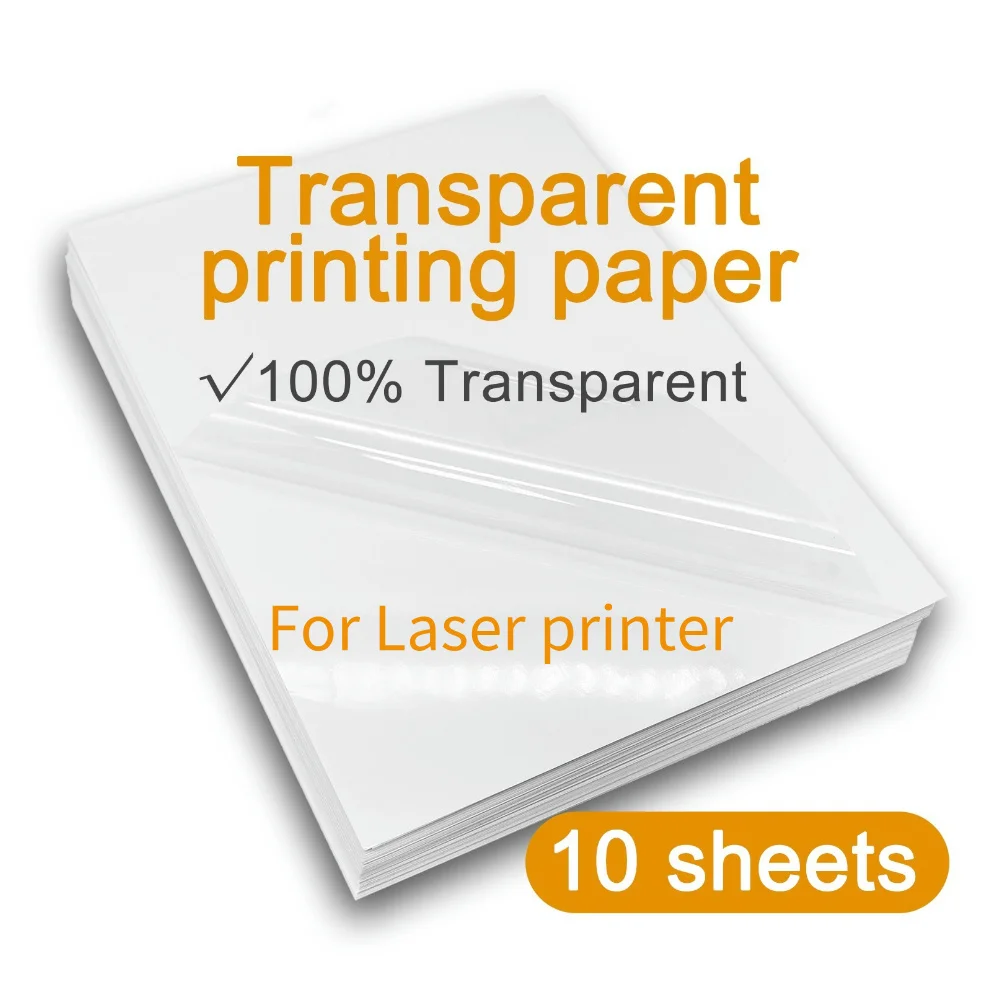 10 pezzi di carta adesiva in vinile stampabile trasparente A4 carta per stampante autoadesiva impermeabile bianca lucida opaca per stampante laser