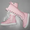 Winter Schuhe Plus Größe 47 48 49 50 Frauen Patent Leder Oberschenkel Hohe Schnee Stiefel Weibliche
