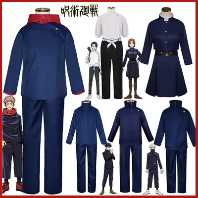 Anime Jujutsu Kaisen Cosplay Costum Itadori Yuji Kugisaki Nobara Gojo Satoru High School Uniform Image