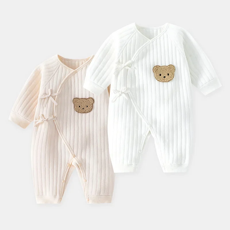 Bär Neugeborenes Baby Kleidung Neugeborenes Baby Overall für Jungen Mädchen Baumwolle Kleinkind Strampler mit Hut Bebe Outfits Einteiliger Pyjama Image