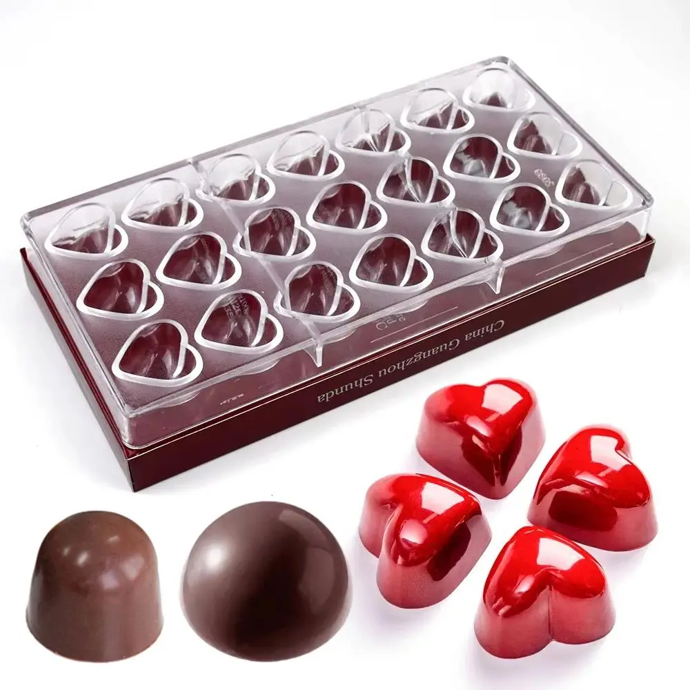 Schokoladenform aus Polycarbonat, Herzkugelform, mehrere Stile, Schokoladenbonbons, Süßigkeitenform, Süßwaren, Bäcker, Gebäckwerkzeuge Image