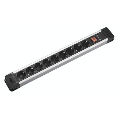 Bachmann - 330.102 Steckdosenleiste mit Schalter Silber, Schwarz Schutzkontakt 1 St. Image