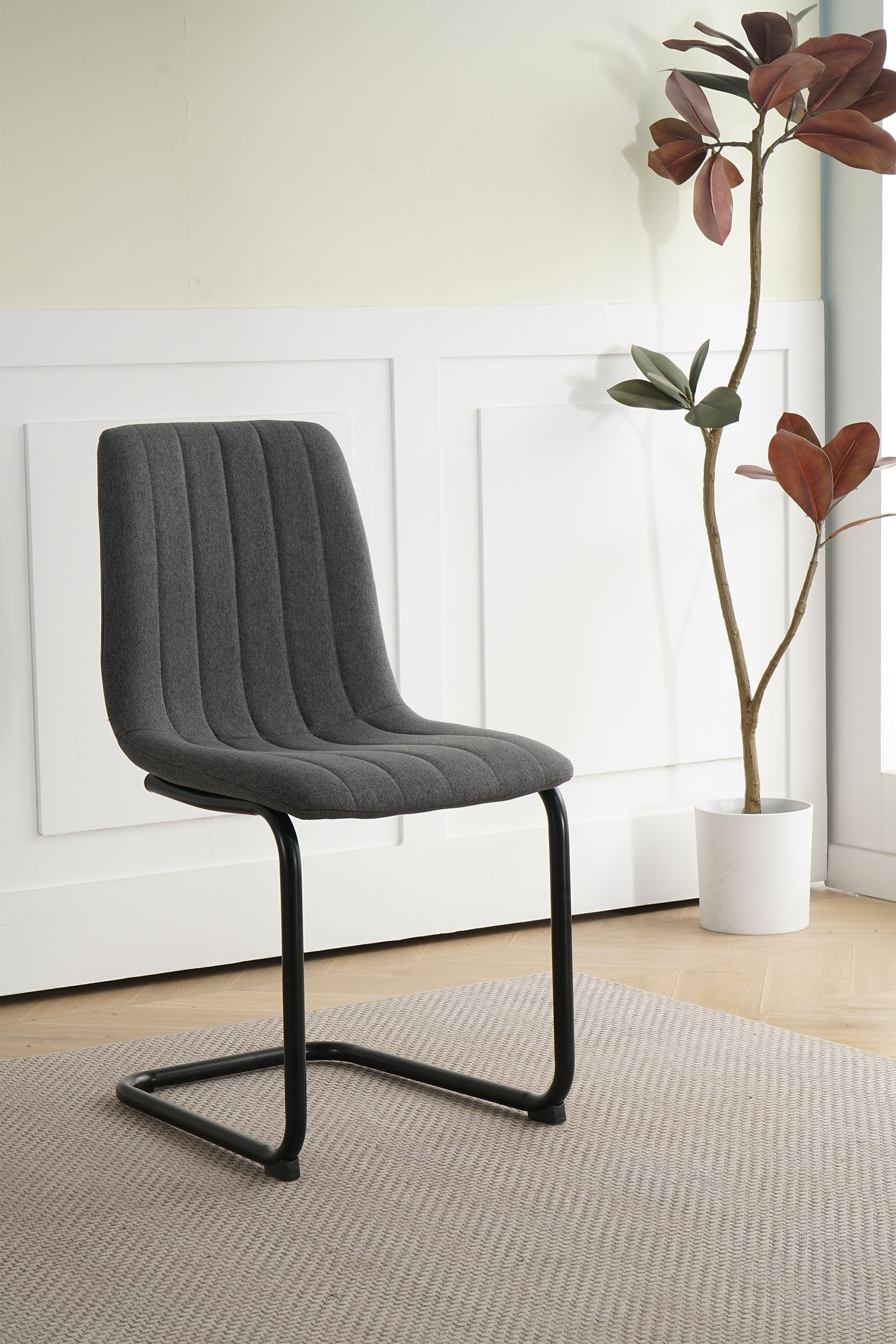 Freischwinger INOSIGN, schwarz (anthrazit, schwarz, schwarz), B:43cm H:87cm T:53cm, Metall, Polyester, Stühle, Freischwinger, mit Freischwingergestell