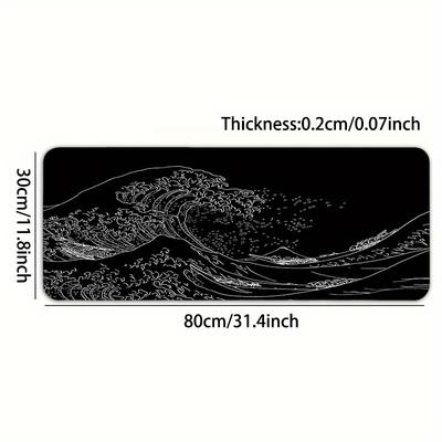 TEMU Japan , Large Gaming Mouse Pad, Non-slip Rubber Base, Extended Desktop Pad For Keyboard And Mouse, Office Desk Accessory Image